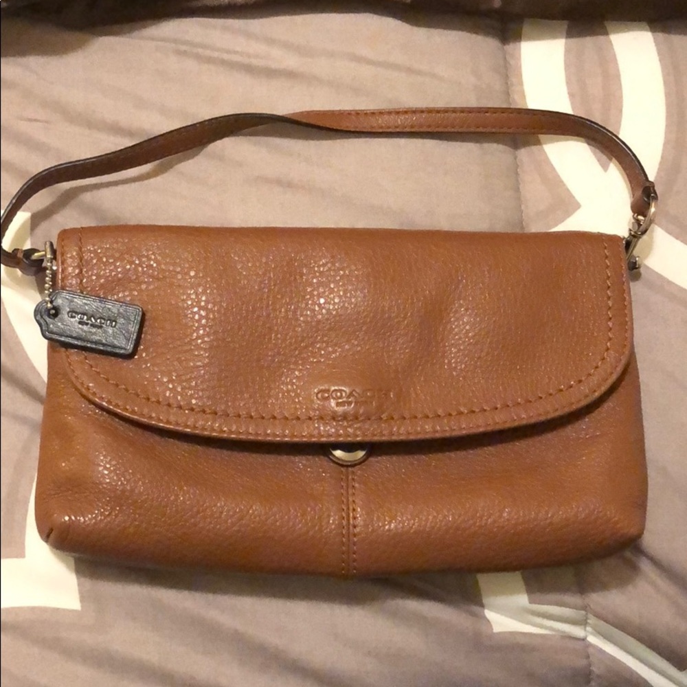 Beautiful pebbled leather Coach wristlet.